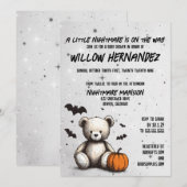 Pompoen Teddy Baby shower Invitation Kaart (Voorkant / Achterkant)