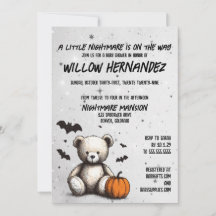 Pompoen Teddy Baby shower Invitation