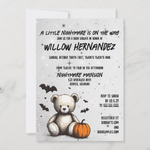 Pompoen Teddy Baby shower Invitation Kaart
