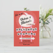 Pompoen teken Mod Halloween bruiloft Kaart (Staand voorkant)