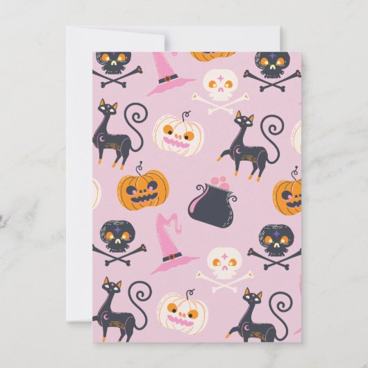 Pompoen teken Mod Halloween bruiloft Kaart (Achterkant)