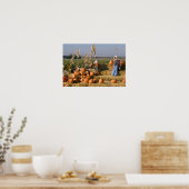 Pompoen tentoonstelling met hooibalen en vogelvers poster (Keuken)