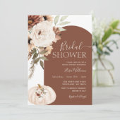 Pompoen Terracotta Arch Bloemen Boho Vrijgezellenf Kaart (Staand voorkant)