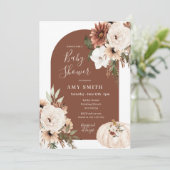 Pompoen Terracotta Arch Pampas Grass Baby shower Kaart (Staand voorkant)