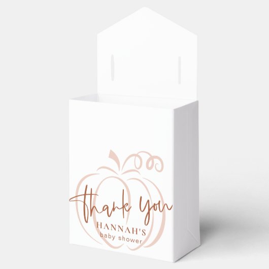 Pompoen Terracotta Boheemse Aardse Baby shower Bedankdoosjes (Geopend)