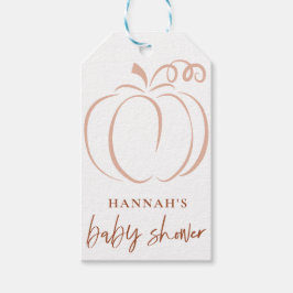 Pompoen Terracotta Boho Verbrand Sinaasappel Baby  Cadeaulabel