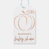 Pompoen Terracotta Boho Verbrand Sinaasappel Baby  Cadeaulabel (Achterkant)