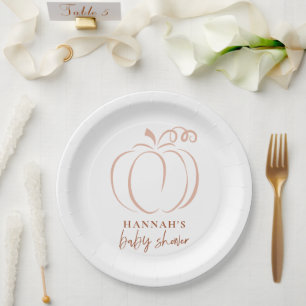 Pompoen Terracotta Boho Verbrand Sinaasappel Baby Papieren Bordje