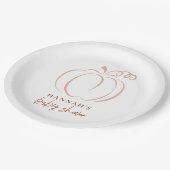 Pompoen Terracotta Boho Verbrand Sinaasappel Baby  Papieren Bordje (Gekanteld)