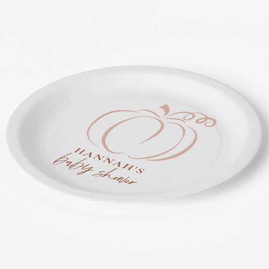 Pompoen Terracotta Boho Verbrand Sinaasappel Baby  Papieren Bordje (Gekanteld)