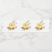  pompoen Thanksgiving Art Rustic Autumn Waterfles Etiket (Enkel label)