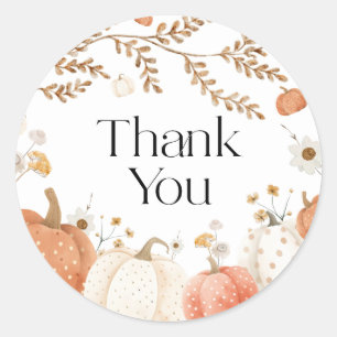 Pompoen Thanksgiving Baby shower Dank u Ronde Sticker