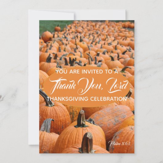 Pompoen Thanksgiving DANK U HERE Celebration Kaart (Voorkant)