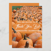 Pompoen Thanksgiving DANK U HERE Celebration Kaart (Voorkant / Achterkant)