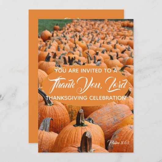 Pompoen Thanksgiving DANK U HERE Celebration Kaart (Voorkant / Achterkant)