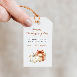 Pompoen Thanksgiving Day Cadeautags Cadeaulabel