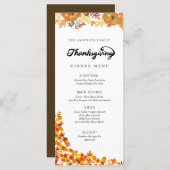 Pompoen Thanksgiving Diner Menu (Voorkant / Achterkant)