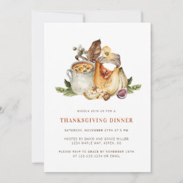 Pompoen Thanksgiving-dineruitnodiging Kaart
