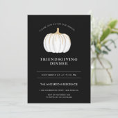 Pompoen Thanksgiving Friendsgiving Zwart Wit Kaart (Staand voorkant)