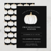 Pompoen Thanksgiving Friendsgiving Zwart Wit Kaart (Voorkant / Achterkant)