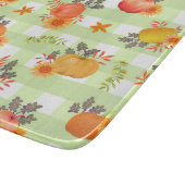 Pompoen Thanksgiving Gingham Green Snijplank (Hoek)