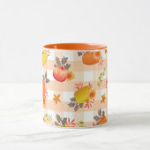 Pompoen Thanksgiving Gingham Peach Mok (Midden)
