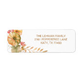 Pompoen Thanksgiving Herfst Envelop Sticker Labels (Voorkant)