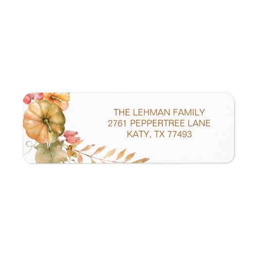 Pompoen Thanksgiving Herfst Envelop Sticker Labels (Voorkant)
