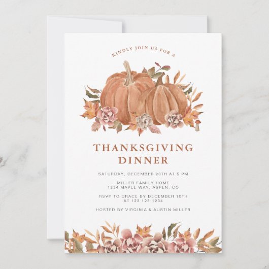 Pompoen Thanksgiving Kaart (Voorkant)