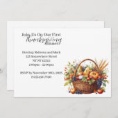 Pompoen Thanksgiving Mand Kaart (Voorkant / Achterkant)