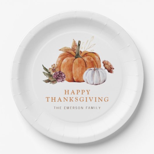Pompoen Thanksgiving Papieren Bord (Voorkant)