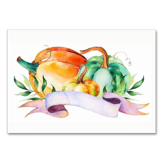 Pompoen Thanksgiving Tafel Plaats instelling Kaart (Voorkant)
