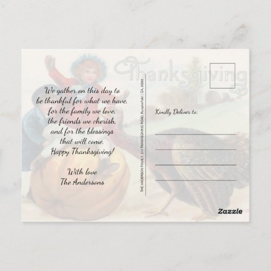  pompoen Thanksgiving uitnodiging (Achterkant)