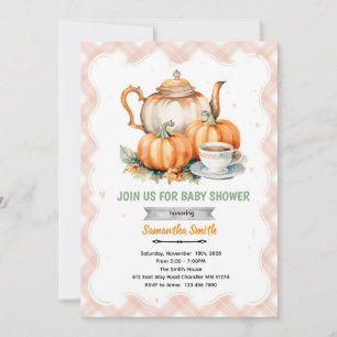 Pompoen Thee Feestje Baby Shower Uitnodiging