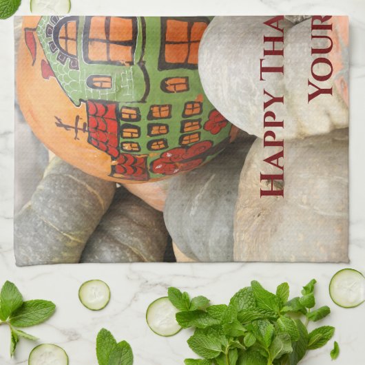 pompoen theedoek (Gevouwen)