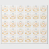 Pompoen Toile Crest Elegant Boy Baby shower Cadeaupapier (Vlak)