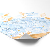 Pompoen Toile Crest Elegant Boy Baby shower Poster (Hoek)