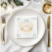 Pompoen Toile Crest Elegant Boy Baby shower Servet