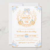 Pompoen Toile Crest Elegante Jongen 1e Verjaardag Kaart (Voorkant)