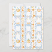 Pompoen Toile Crest Elegante Jongen 1e Verjaardag Kaart (Achterkant)