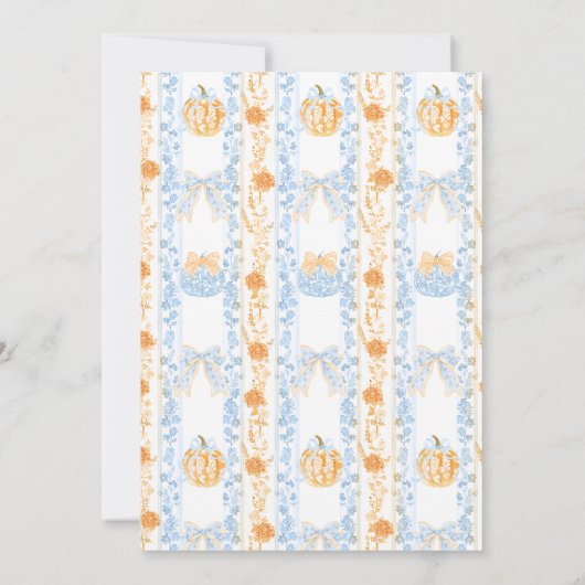 Pompoen Toile Crest Elegante Jongen 1e Verjaardag Kaart (Achterkant)