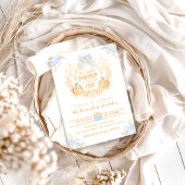 Pompoen Toile Crest Elegante Jongen 1e Verjaardag Kaart