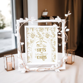 Pompoen Toile Floral Neutraal Baby shower Gifts Poster