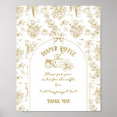 Pompoen Toile Floral Neutral Baby shower Luier Poster (Voorkant)