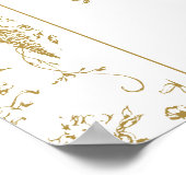 Pompoen Toile Floral Neutral Baby shower Welkom Poster (Hoek)