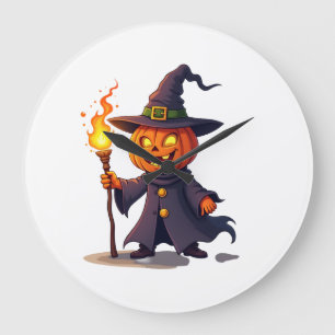 Pompoen Tovenaar � Magisch Halloween Tovenaar T-sh Grote Klok