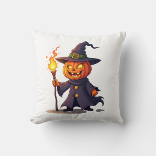 Pompoen Tovenaar � Magische Halloween Tovenaar T-s Kussen
