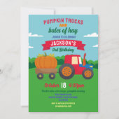 Pompoen Tractoren Verjaardag Oogst Feest Kaart (Voorkant)