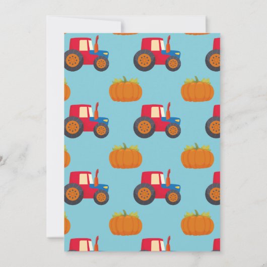 Pompoen Tractoren Verjaardag Oogst Feest Kaart (Achterkant)