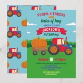 Pompoen Tractoren Verjaardag Oogst Feest Kaart (Voorkant / Achterkant)